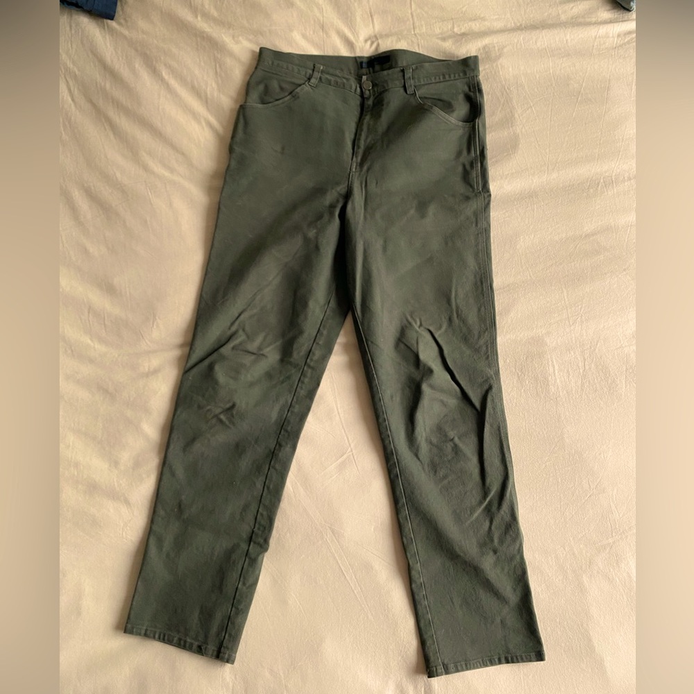 Oak + Fort green trousers 32” x 32”